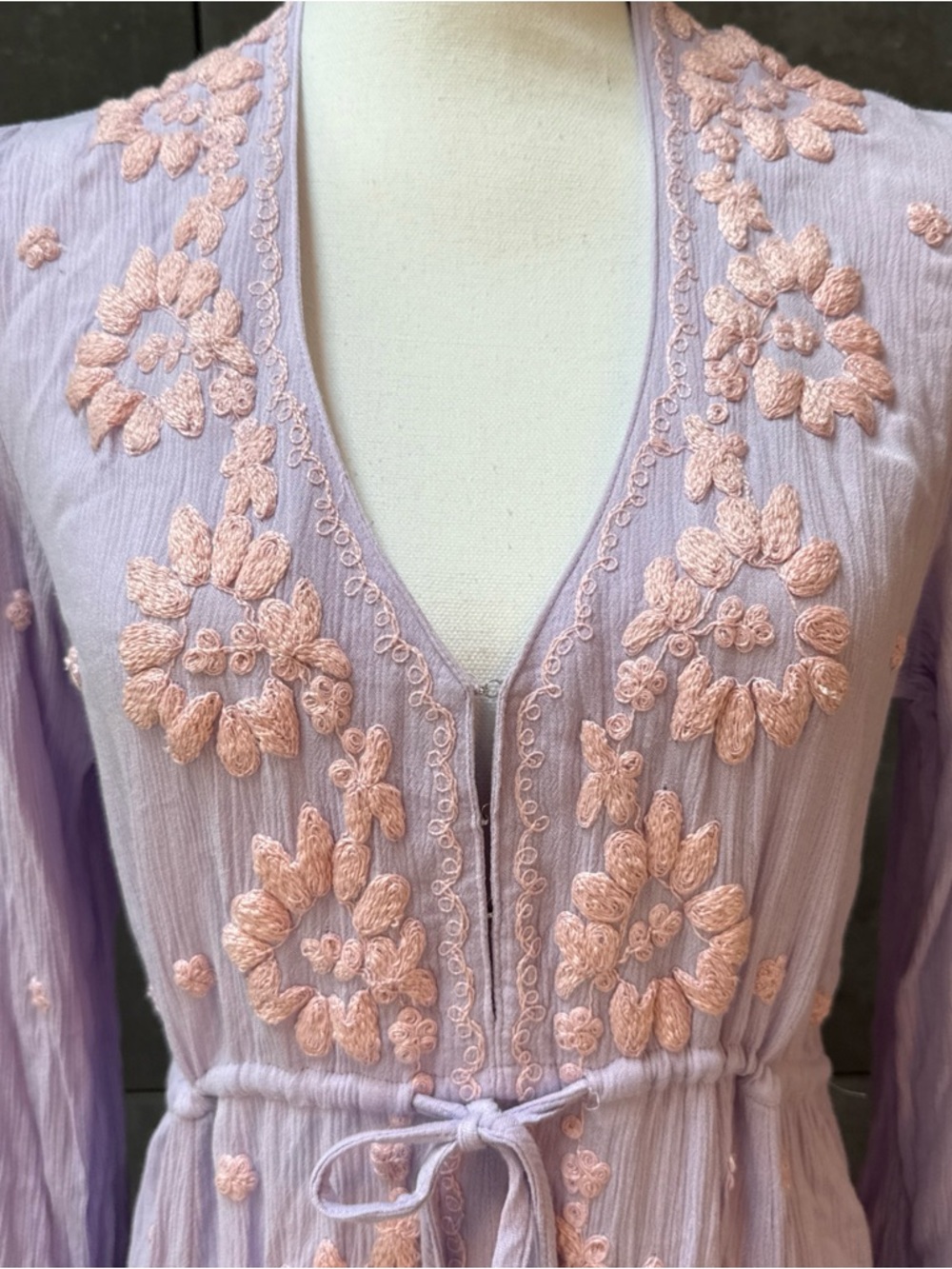 Free People Lavender Maxi Dress with Blush Embroidery - Picture 8 of 14
